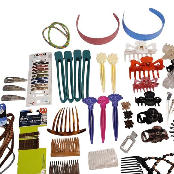 Vtg Hair‎ Accessories S-L Clips Picks Combs Beaded Comb Bun Cover...Lot of 65+ main image 5